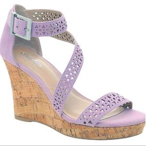 Charles David Purple Wedge Sandals